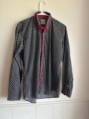 Club MONACO Mens Medium Grey Geo Pattern